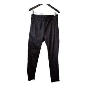 Bevy Flog Shely Jogger Pants Womens 28 Black Windowpane Check Elastic Waist